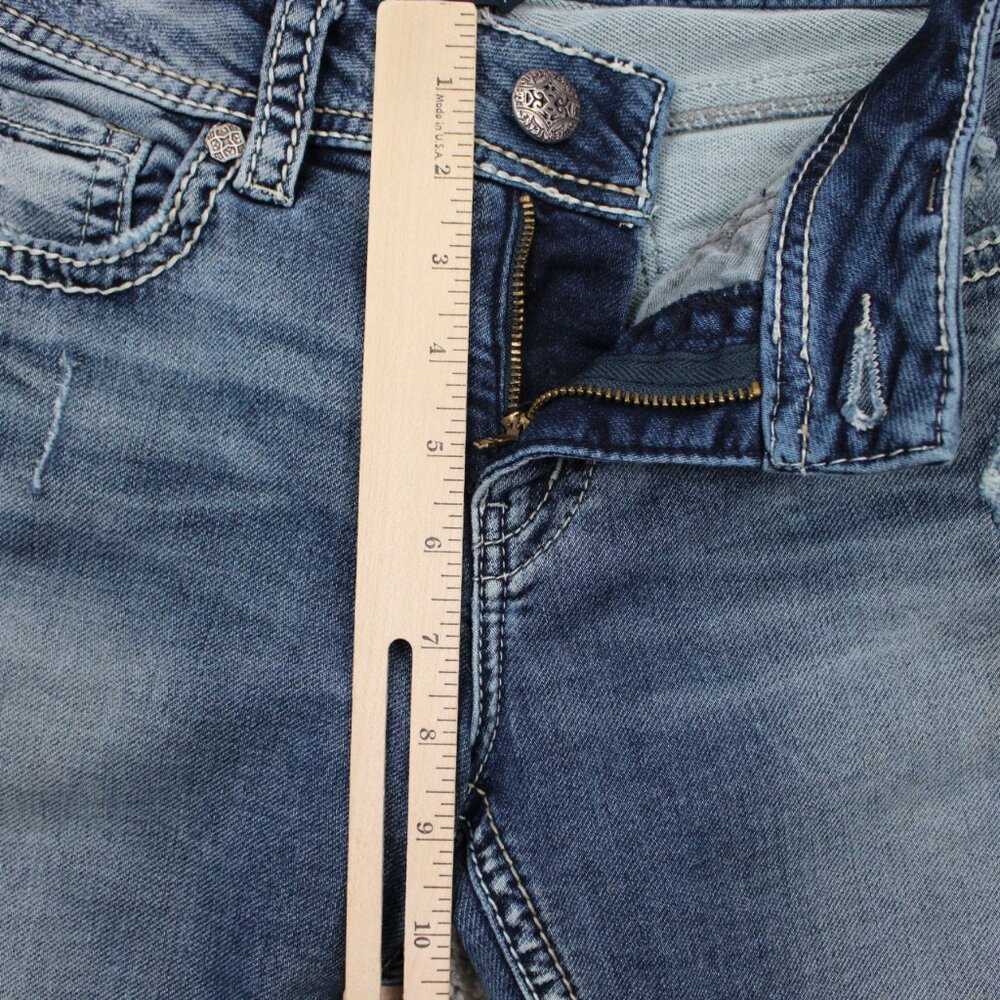 Silver Joga Suki Mid Skinny Jeans Womens 29x31 Blue 5-Pocket Stretch Denim - Picture 10 of 16